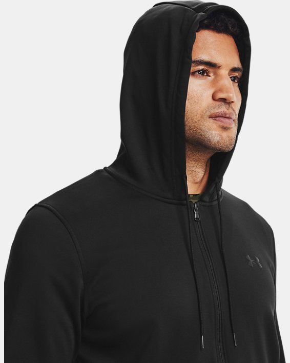 Men's Armour Fleece® Full Zip Hoodie, Black, pdpMainDesktop image number 3
